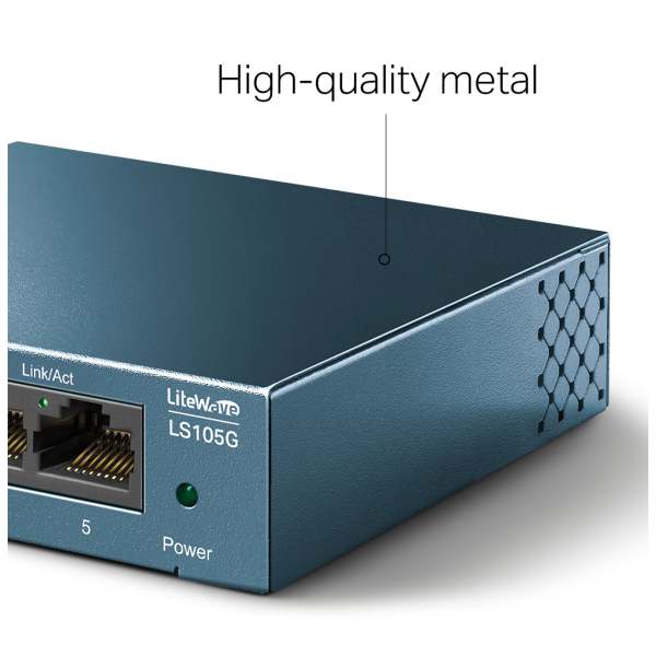 TP-LINK LS105G, 5 Port, GigaBit, Metal Kasa, Yönetilemez, Masaüstü Switch