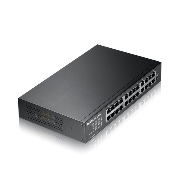 ZyXEL GS1100-24E V3, 24 Port, GigaBit, Yönetilemez, Sessiz, Rackmount Switch