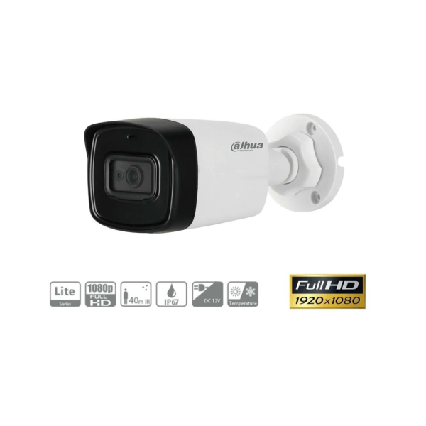 DAHUA HAC-HFW1200TL-0360B-S5-DIP 2Mpix  40 Mt Gece Gör., 3,6m Lens,   Bullet  Kamera